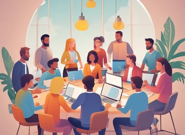 A dynamic image of a successful project launch.