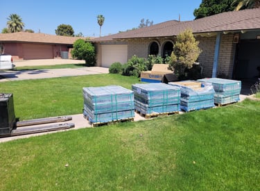 Lift gate residential tile flooring delivery in Scottsdale AZ