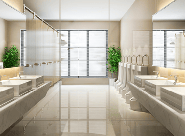 Luxe douche- en toiletvoorziening met strak afgewerkte kitnaden en hoogwaardige vloerafwerking