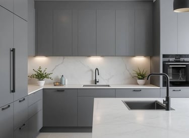 custom matt L shaped kitchen cabinets