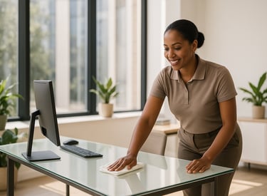 Commercial office cleaning service by Dust Be Gone maintaining workspace in Phoenix business