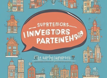 An intricate construction site with a complex framework of red steel beams and scaffolding stands prominently. Several white structural supports and yellow braces are visible, indicating an ongoing building project. The foreground displays signage in a language suggesting construction of luxury apartments.