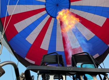 a hot air balloon being inflated in a hot air balloon