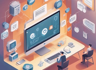 A laptop screen displaying the OpenAI logo and text. The laptop keyboard is visible below, with keys illuminated in a dimly lit environment.