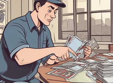 A close-up of vintage sports cards arranged neatly on a table.