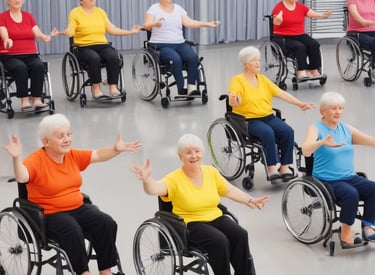 An aerial view of a basketball court located in an outdoor setting. The court's surface is painted green with maroon borders and white lines marking the playing areas. Adjacent to the court is a gray parking lot with a few handicap parking spaces marked in blue and white. Surrounding the court are patches of green grass and concrete pathways. A small playground area with colorful surfaces is visible near the bottom of the image.
