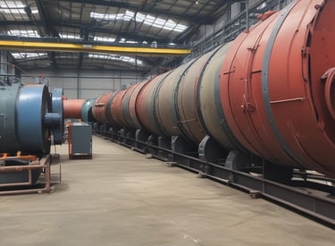 three white fans sitting on top of a cement floor