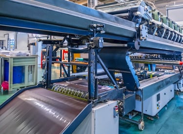 a slitting machine This process cuts the textile vertically by the size and the form so that it can 