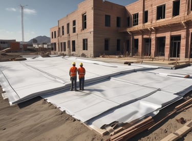 An architect working on a draft with a pencil and ruler