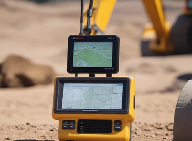 red and black heavy equipment on brown soil