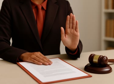 a woman in a suit and tie is holding a gavel
