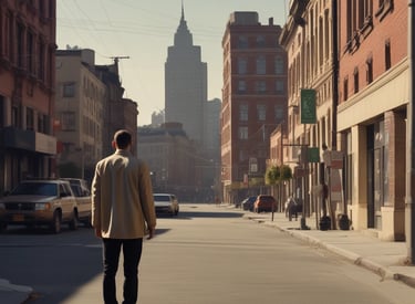 Persona che osserva un ambiente urbano per sviluppare consapevolezza situazionale e decisionale