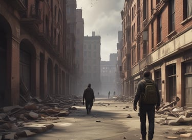 Persona in ambiente urbano instabile per migliorare consapevolezza e gestione del rischio.