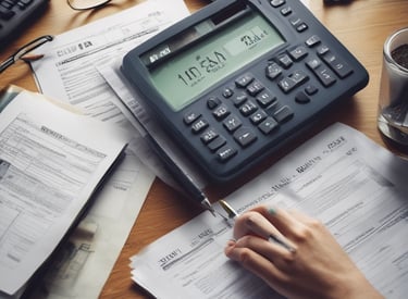 A business consultant discussing strategies with clients in a modern office setting.