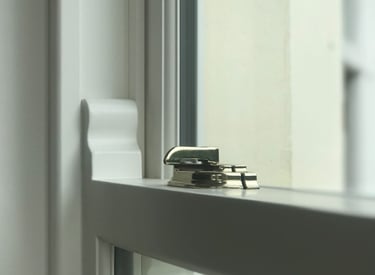 Lockable sash window furniture in Belfast