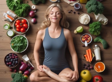 Fresh fruits and vegetables arranged in a colorful display.