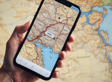 A courier using a smartphone to share live location on a map.