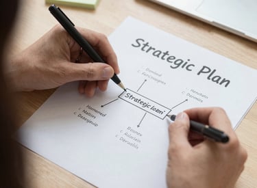 A professional reviewing procurement documents with a digital compliance checklist overlay.