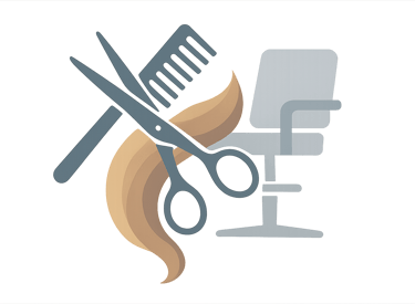 Haircut service example (scissors and comb)
