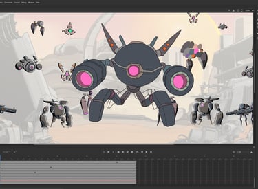 Animating robots for Warden's Will Trailer