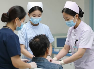 A truck labeled with Goldrock Construction is parked on a dirt road adjacent to a steep, vegetation-covered hill. Three workers are focused on constructing a wooden framework on the side of the road.