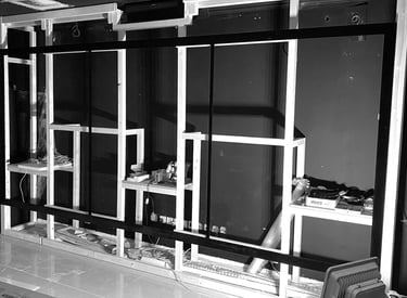 Wood Framing For hanging projection screen and speakers