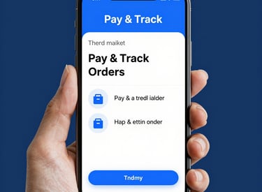 A smartphone screen showing payment confirmation and real-time shipment tracking.