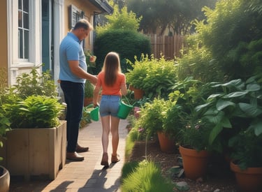 a man riding a skateboard down a street next to tall buildings