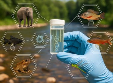 eDNA can reveals biodiversity presence like elephants, fish, frogs, insects, and microbes