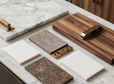 Close-up of custom cabinetry showcasing fine wood grain and seamless joinery.