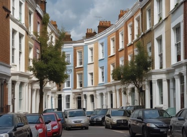 A luxurious residential complex is visible with a modern swimming pool in the foreground. Palm trees and a variety of lush green plants decorate the poolside area, while lounge chairs are placed under shaded wooden structures. The multi-story buildings in the background have balconies and large windows, giving the place a resort-like feel.