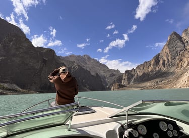 boating in Attabad lake 