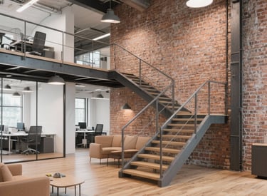 a modern warehouse style office building