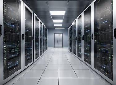 a group of people standing around a display of video screens