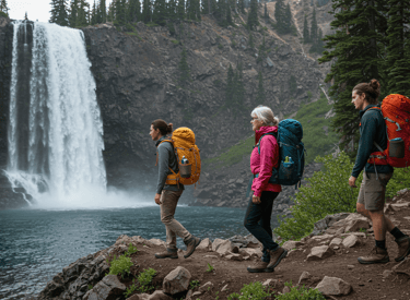 Hikers enjoying National Parks 2025, showcasing gear suitable for Crater Lake National Park travel 