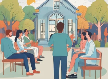 A close-up of a crowd with someone holding a blue sign with white text that reads 'EMPOWER WOMEN PROMOTE LIFE'. The sign is brightly lit by sunlight from the left, and multiple microphones are visible in the foreground.