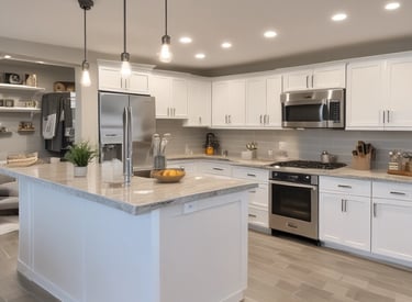 After photo of the same commercial space with modern design and lighting.