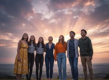 Un gruppo di giovani sorridenti