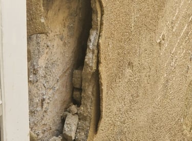 Réparation et reprise façade.