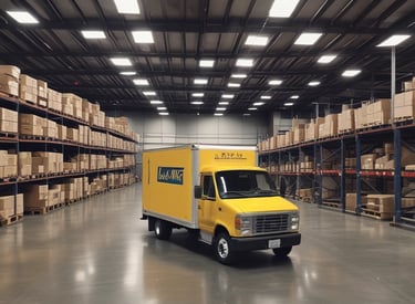 An outdoor event setup with rows of white and black chairs arranged in front of a stage. A large sign on the stage reads 'Festival of creative industries' with a date '09.09'. The venue is surrounded by modern architecture with large windows and a brick building visible in the background. Plants and trees add a natural touch to the urban setting.