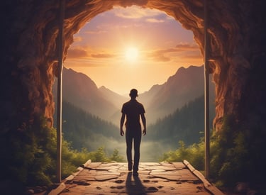 A laptop screen displays a webpage with the title 'ChatGPT Mastery Course'. The page includes sections on Learning, Writing, Money, Marketing, Productivity, and Tools, with various bullet points under each category. The top right shows an open browser tab, and there is a rating section with stars in the top left. Bright icons of various applications are visible at the bottom of the screen.