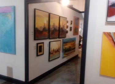 Coffey and ThompsonArt Gallery hung paintings.