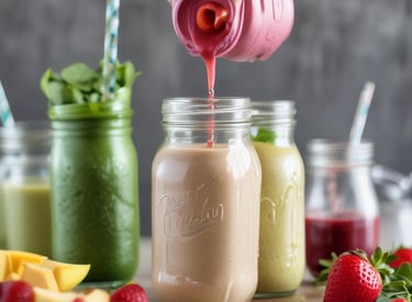A kitchen scene with a blender, a red pot, and a metal bowl partially covered by a burlap cloth. There are shadow patterns cast on the burlap, creating an interplay of light and dark. A green cloth is casually draped over the counter.