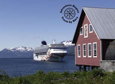 A photo of the NCL Sun at anchor in Hoonah, AK (Icy Strait Point)...taken by Mary Morong.