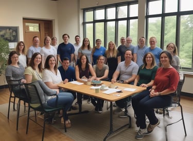 a man sitting at a desk using a laptop computer