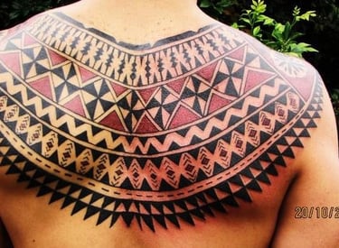 Fijian tattoo, Polynesian tattoo on back, Melanesian tattoo Perth Sydney Australia