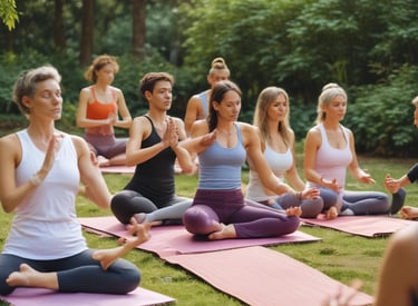 A large, rustic villa complex surrounded by lush greenery and tall palm trees. It features traditional thatched roofs and wooden structures, set against a backdrop of forested hills.