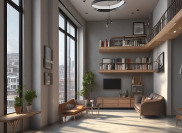 A vintage-style building with a sign on the rooftop featuring an illustration of a well-dressed man holding products. The facade includes arched windows adorned with decorative flowers. Additional signs with Chinese characters and the words 'TRADING COMPANY' give the scene a historic or retro commercial appearance.