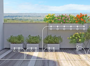 installation d'un réseau d'arrosage pour une terrasse