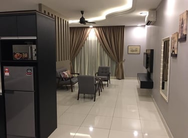 Suasana Renovations interior work, ceiling, lighting, and residential aircon installation.